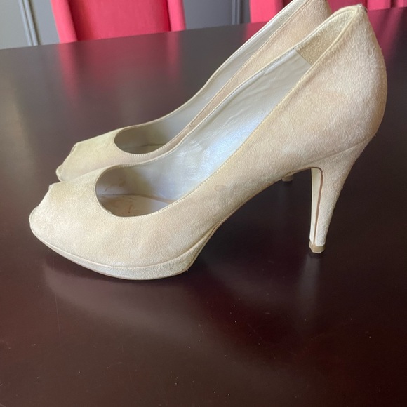 Karen Millen Beige Peep-toe Pumps  4” Heel. Worn once. Size 40 - Picture 3 of 8